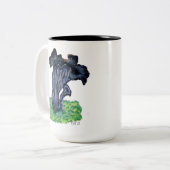 Handgezeichnete schwarze Trompete Mushroom Zweifarbige Tasse (Vorderseite Links)