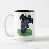 Handgezeichnete schwarze Trompete Mushroom Zweifarbige Tasse (Links)