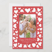 Handgezeichnete Schwerpunkte Rahmen Valentinstag F Feiertagskarte (Vorderseite)