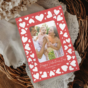 Handgezeichnete Schwerpunkte Rahmen Valentinstag F Feiertagskarte