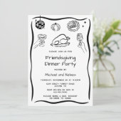 Handgezeichnete Scribble Erntedank Einladung (Stehend Vorderseite)