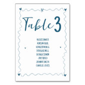 Handgezeichnete Scribble-Illustrationen Name Hochz Tischnummer (Rückseite)