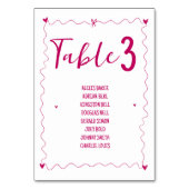 Handgezeichnete Scribble-Illustrationen Name Hochz Tischnummer (Rückseite)