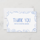 Handgezeichnete Seashell-Rahmen Dankeskarte (Vorderseite)