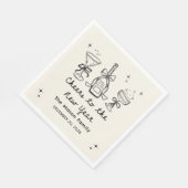 Handgezeichnete Silvesterparty-Servietten Serviette (Ecke)