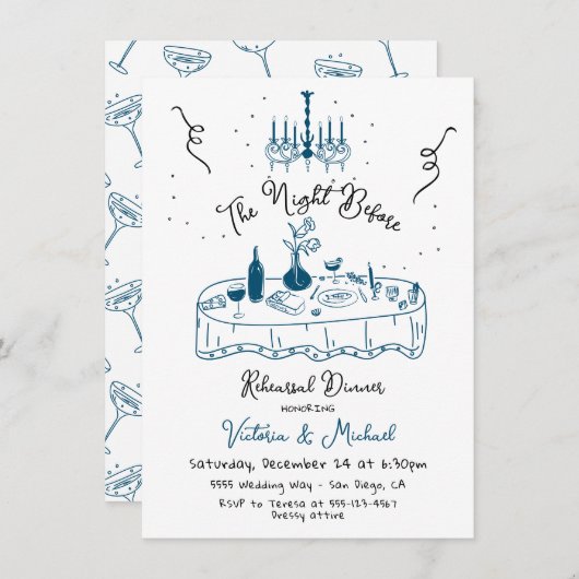 Handgezeichnete Skateboard The Night Before Probe  Einladung (Vorne/Hinten)