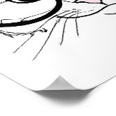 Handgezeichnete Skizze Katze mit Brille Poster (Ecke)