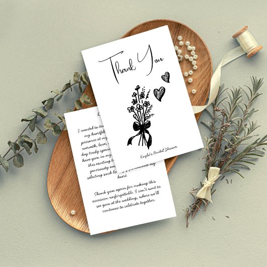 Handgezeichnete Skizze minimalistisch danke