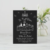 Handgezeichnete Skizze Night Before Probe Dinner Einladung (Stehend Vorderseite)