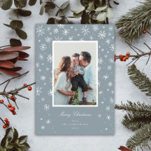 Handgezeichnete Snowflake-Urlaubskarte