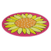 Handgezeichnete Sonnenblume Rosa Hintergrund Schneidebrett (Ecke)