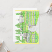 Handgezeichnete Sonnenhügel Farm Flat Card Karte (Vorderseite/Rückseite Beispiel)