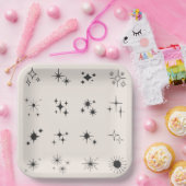 Handgezeichnete Sparkling-Star-Teller Pappteller (Party)