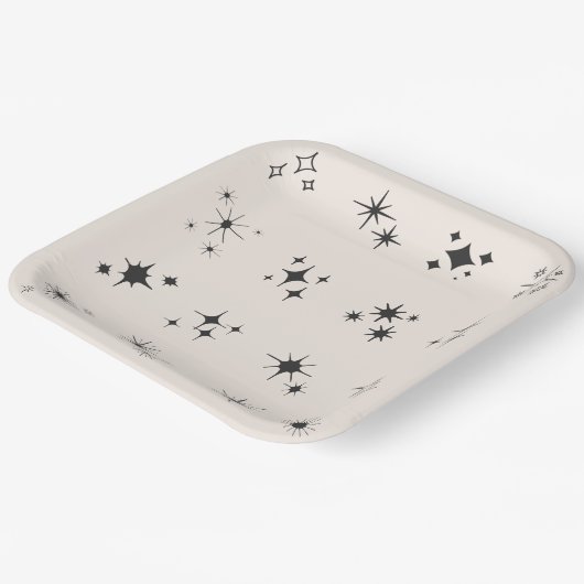 Handgezeichnete Sparkling-Star-Teller Pappteller (Gewinkelt)