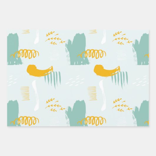 Handgezeichnete Sterne Griechen Rot-Orange Geschenkpapier Set (Vorderseite 2)