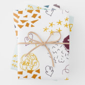 Handgezeichnete Sterne Griechen Rot-Orange Geschenkpapier Set (Beispiel)