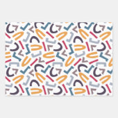 Handgezeichnete Sterne Griechen Rot-Orange Geschenkpapier Set (Vorderseite 3)