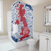 handgezeichnete stilisierte Karte des Vereinigten Duschvorhang (Beispiel)