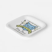 Handgezeichnete Stork Wappen Babydusche Pappteller (Gewinkelt)