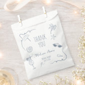 Handgezeichnete Strand-Doodle-Danksagung Brautpart Geschenktütchen (Ausgeschnitten)