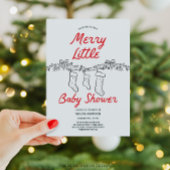 Handgezeichnete Strümpfe Merry Little Baby Shower Einladung