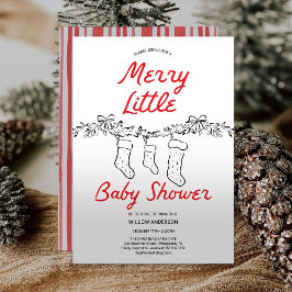 Handgezeichnete Strümpfe Merry Little Baby Shower Einladung