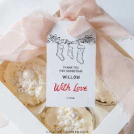 Handgezeichnete Strümpfe Merry Little Baby Shower Geschenkanhänger