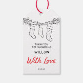 Handgezeichnete Strümpfe Merry Little Baby Shower Geschenkanhänger (Vorderseite)