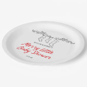 Handgezeichnete Strümpfe Merry Little Baby Shower Pappteller (Schrägansicht)