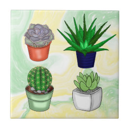 Handgezeichnete Sukkulturen Fliese