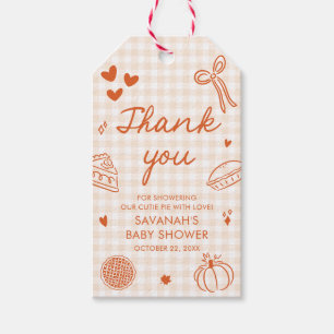 Handgezeichnete Süsse Pie Babydusche Geschenkanhänger