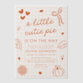 Handgezeichnete Süsse Pie Babydusche Pergament Einladungen (Vorderseite)