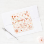 Handgezeichnete Süsse Pie Babydusche Quadratischer Aufkleber (Umschlag)