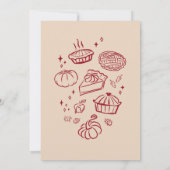 Handgezeichnete Süsse Pie Herbst Babydusche Einladung (Rückseite)