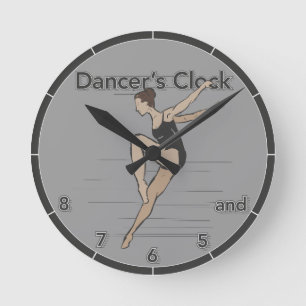 Handgezeichnete Tänzeruhr Runde Wanduhr