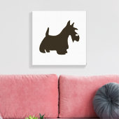 Handgezeichnete Terrier Silhouette Canvas Print Leinwanddruck (Insitu (Wohnzimmer))