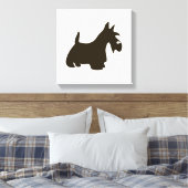 Handgezeichnete Terrier Silhouette Canvas Print Leinwanddruck (Insitu (Schlafzimmer))