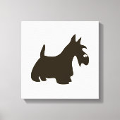 Handgezeichnete Terrier Silhouette Canvas Print Leinwanddruck (Vorderseite)
