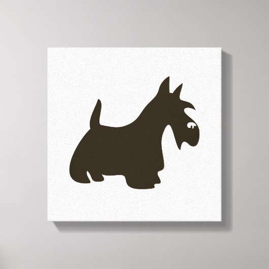 Handgezeichnete Terrier Silhouette Canvas Print Leinwanddruck (Vorderseite)