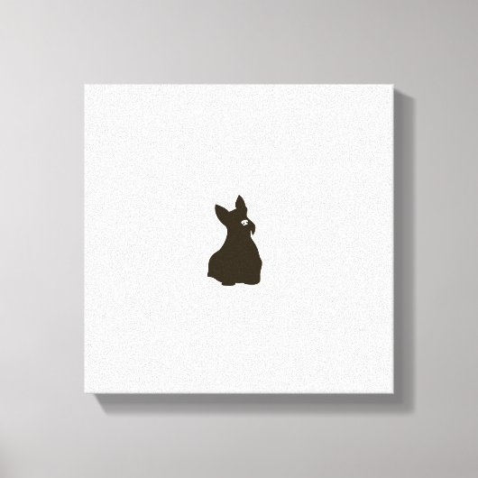 Handgezeichnete Terrier Silhouette Canvas Print Leinwanddruck (Vorderseite)