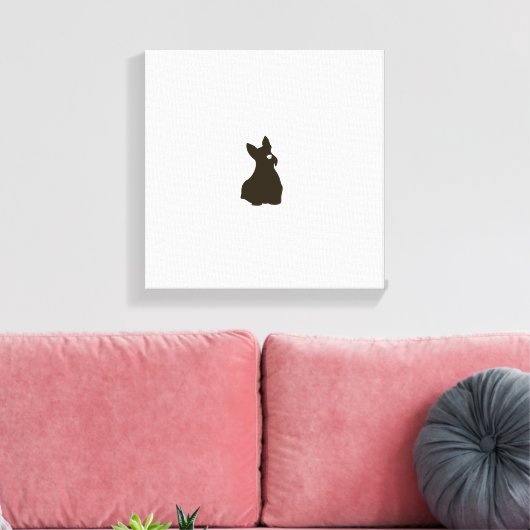 Handgezeichnete Terrier Silhouette Canvas Print Leinwanddruck (Insitu (Wohnzimmer))