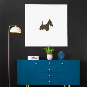 Handgezeichnete Terrier Silhouette Canvas Print Leinwanddruck