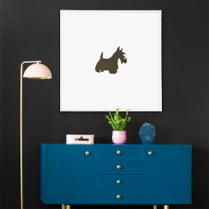 Handgezeichnete Terrier Silhouette Canvas Print Leinwanddruck