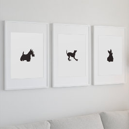 Handgezeichnete Terrier Silhouette Canvas Print Leinwanddruck