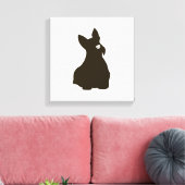 Handgezeichnete Terrier Silhouette Canvas Print Leinwanddruck (Insitu (Wohnzimmer))