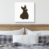 Handgezeichnete Terrier Silhouette Canvas Print Leinwanddruck (Insitu (Schlafzimmer))