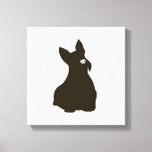 Handgezeichnete Terrier Silhouette Canvas Print Leinwanddruck (Vorderseite)