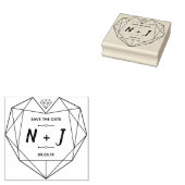 Handgezeichnete Text-Monogramm-Linien Herd Diamant Gummistempel (Stempel)
