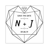 Handgezeichnete Text-Monogramm-Linien Herd Diamant Gummistempel (Prägung)