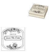 Handgezeichnete Text-Monogramm Rahmen Blumenmuster Gummistempel (Stempel)